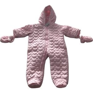 The Children Place Baby Girl Pink Snowsuit 9-12 M NWT